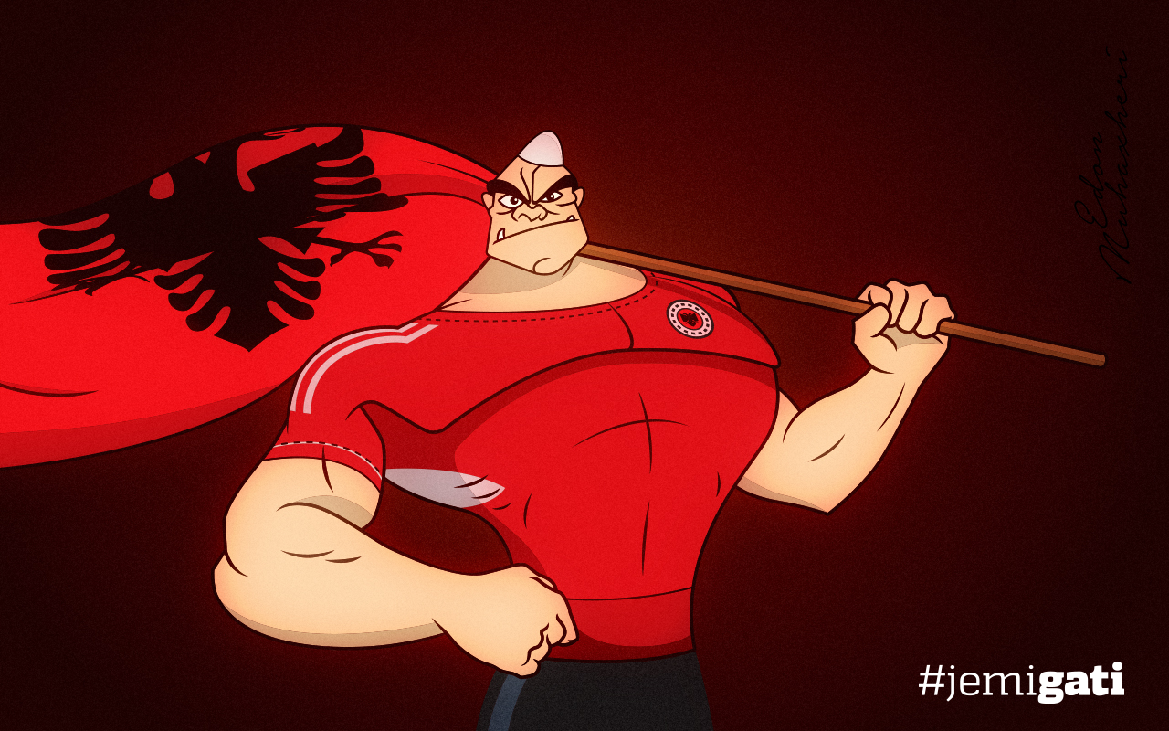 Mascot & Emblem Illustration for Tifozat Kuq e Zi